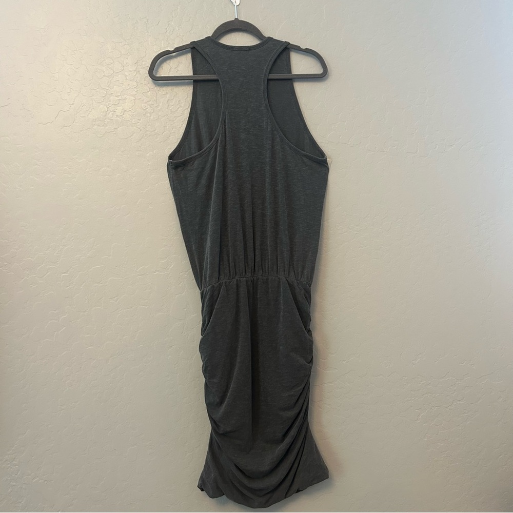 Sundry ruched tank u-neck sleeveless racerback dress in pigment gray size xl - Picture 16 of 16